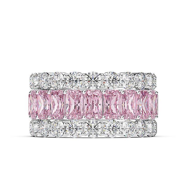 Gorgeous Triple Row Wedding Band in Sterling Silver