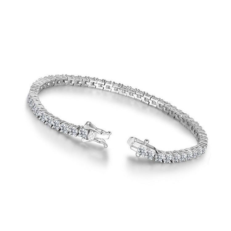 Shinning Classic 4mm Tennis Bracelet Moissanite In Sterling Silver