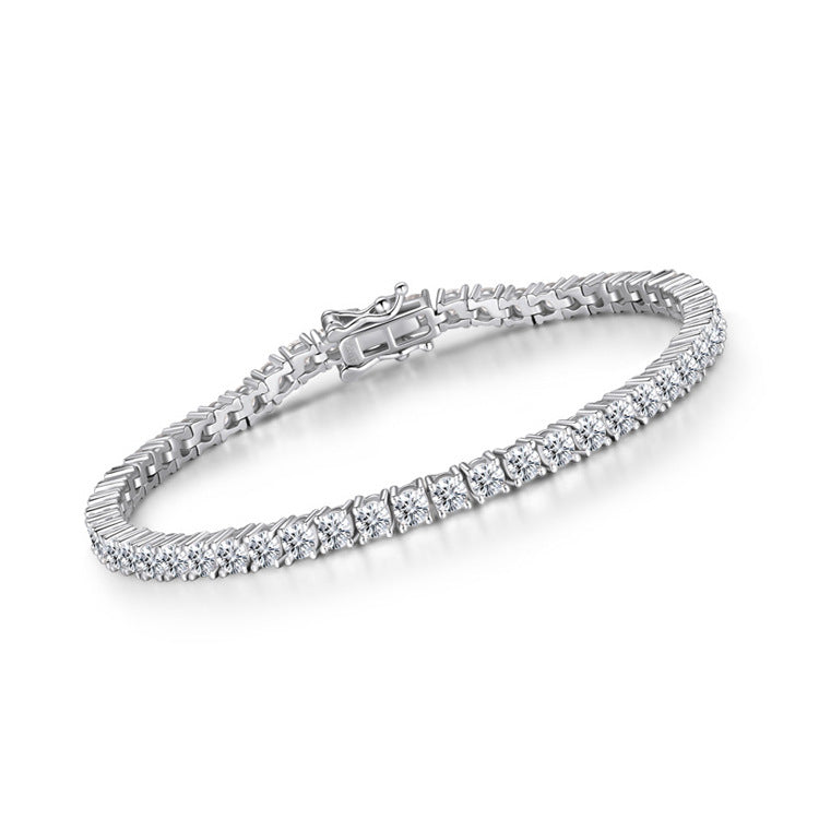 Shinning Classic 4mm Tennis Bracelet Moissanite In Sterling Silver