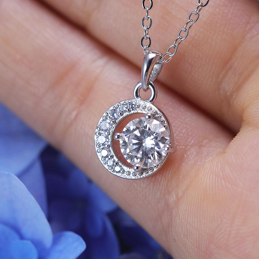Unique Design Star Moon Moissanite Necklace