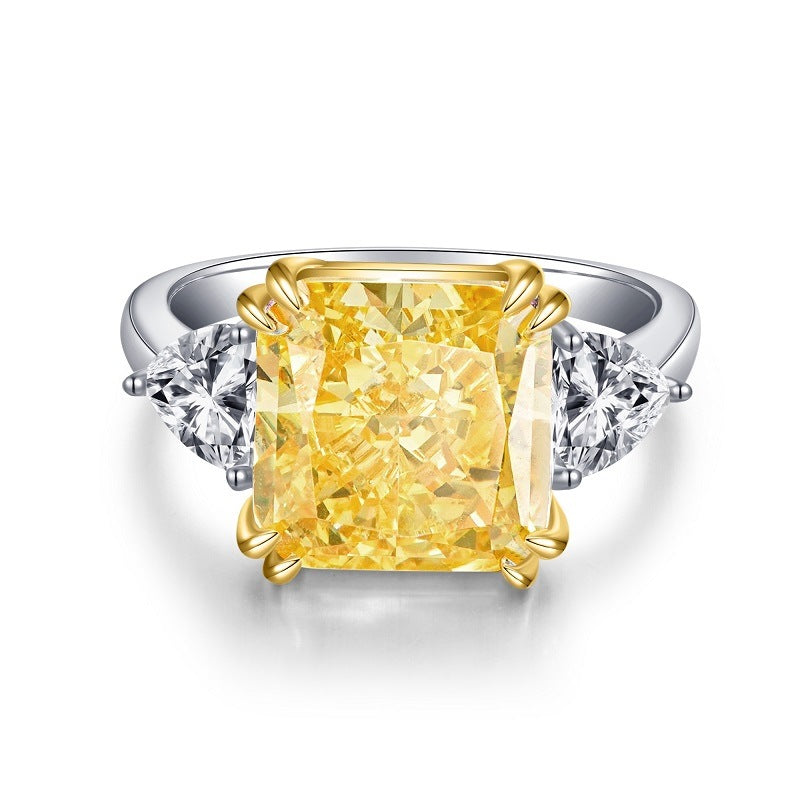 5.0ct Radiant Cut Double Prong Engagement Ring in Sterling Silver