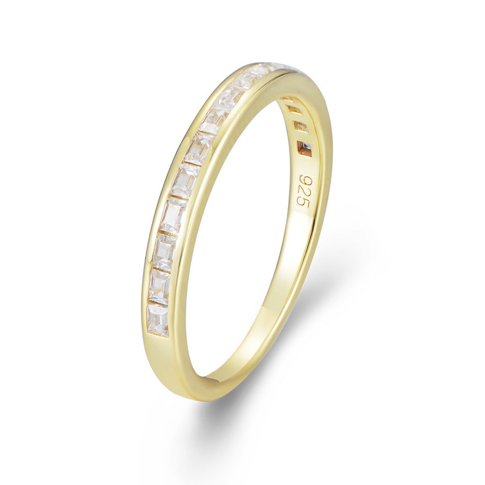 Simple Geometric Sterling Silver Band