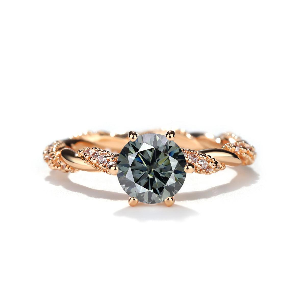 1 Carat Moissanite Twist Engagement Ring in Sterling Silver