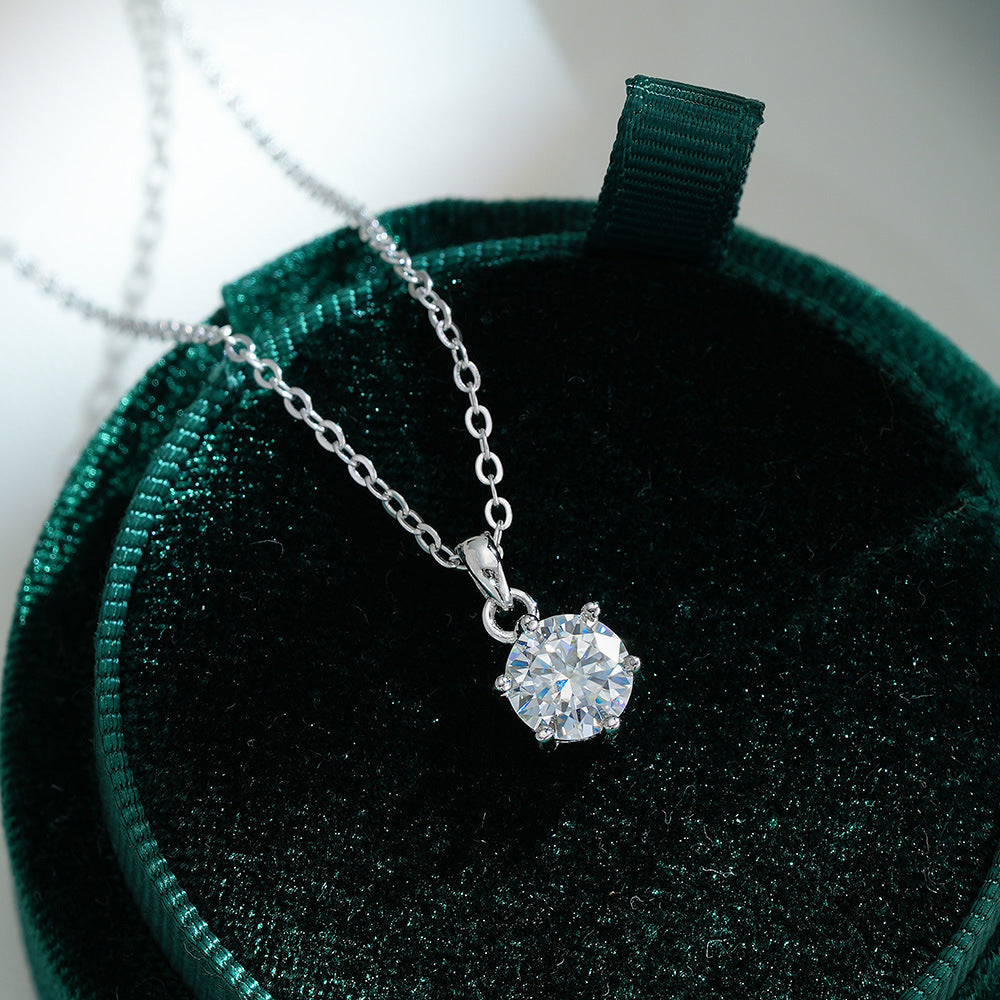 Timeless Design 6 Prong Moissanite Necklace