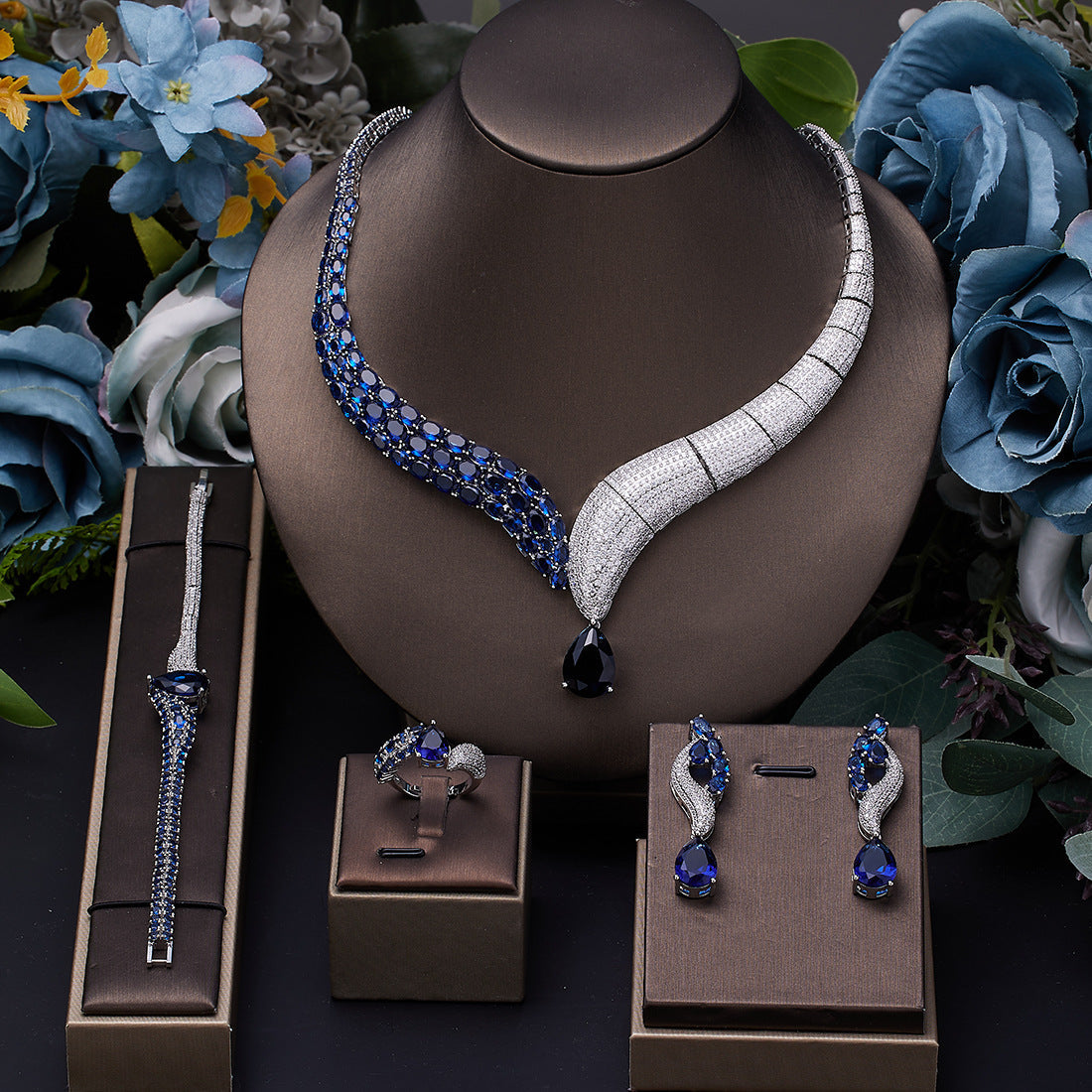 4 Pcs Jewelry Set Bridal Accessories