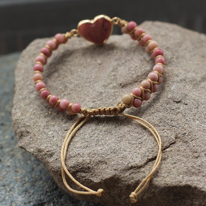 Bohemian Multi-Stone Woven Bracelet – Adjustable Natural Gemstone