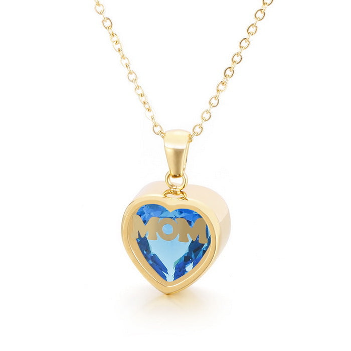 Personalized Heart Cut Pendant Necklace For Mom