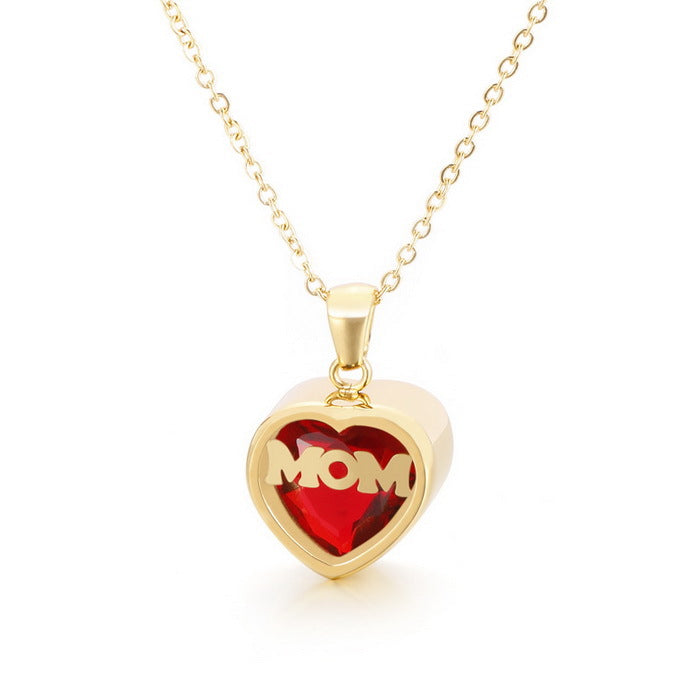 Personalized Heart Cut Pendant Necklace For Mom