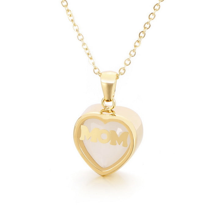 Personalized Heart Cut Pendant Necklace For Mom