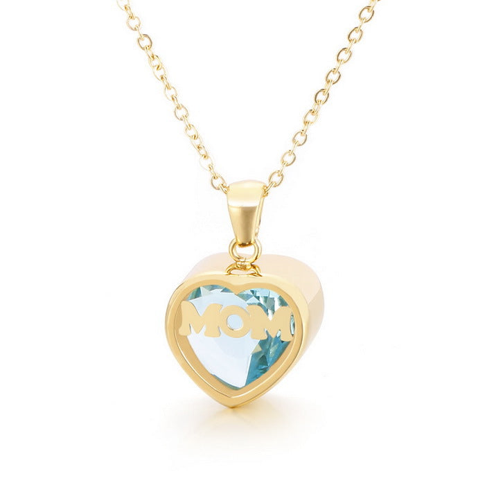 Personalized Heart Cut Pendant Necklace For Mom