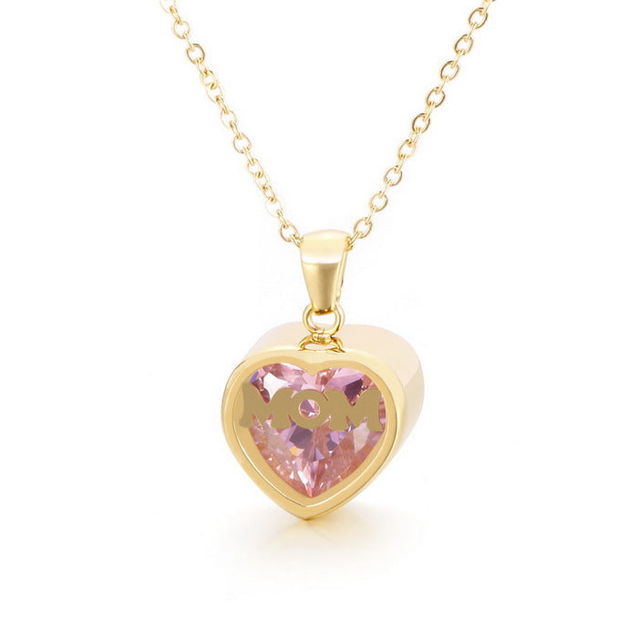 Personalized Heart Cut Pendant Necklace For Mom