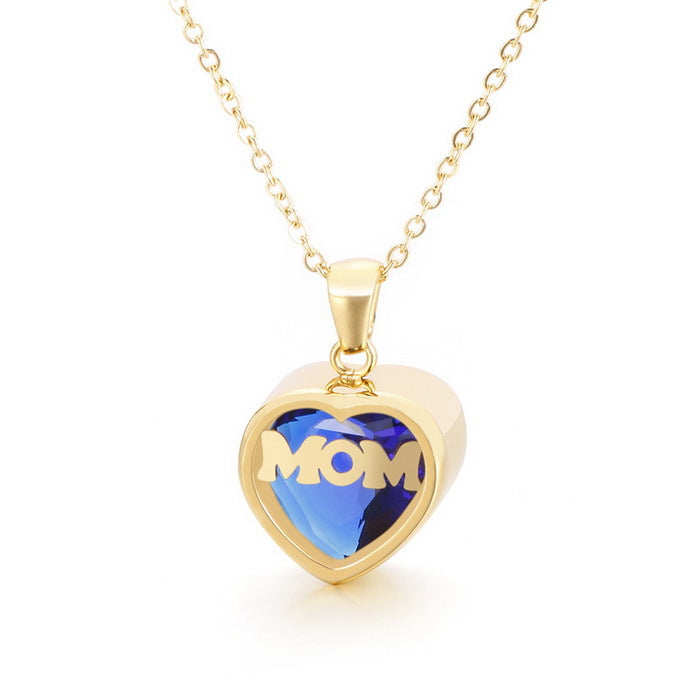 Personalized Heart Cut Pendant Necklace For Mom
