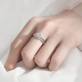 Luxury 0.8 Carat D Color Split Shank Moissanite Sterling Silver Ring