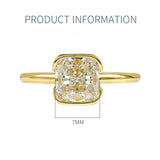 Vintage Solitaire Radiant Cut Engagement Ring In Golden Tone