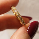 Micro Pavé Triple Row Eternity Wedding Band  Ring in 925 Sterling Silver