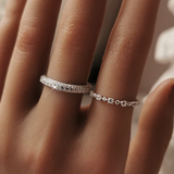 Micro Pavé Triple Row Eternity Wedding Band  Ring in 925 Sterling Silver