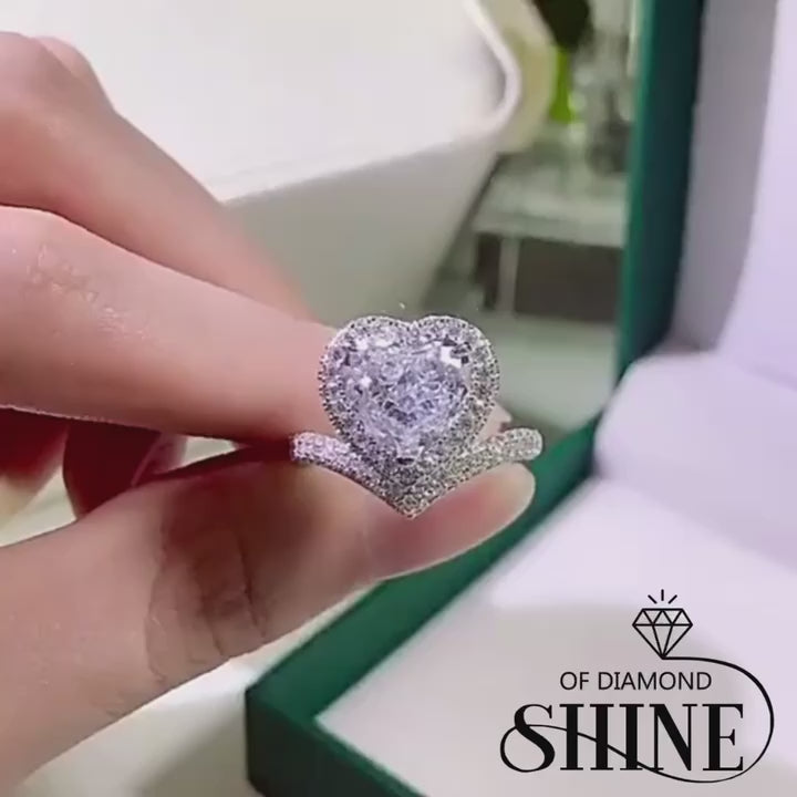 Unique Heart Cut Design Engagement Ring