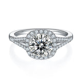 Luxury 1.5 Carat D Color Moissanite Sterling Silver Ring