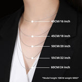 Simple Design Cross and Box Chain Sterling Silver Necklace