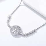 Tree of Life Adjustable 925 Sterling Silver Tennis Bracelet