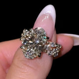 Sparkling 3PC Oval Cut Bridal Set With Marquise Cut Full Band
