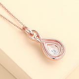 Halo Pear Cut Infinity Pendant Necklace