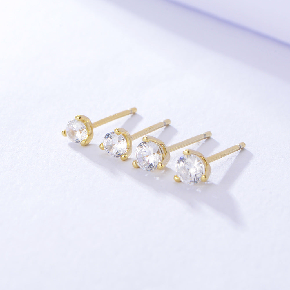 3 Prog Stud Earrings in Sterling Silver