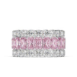 Gorgeous Triple Row Wedding Band in Sterling Silver