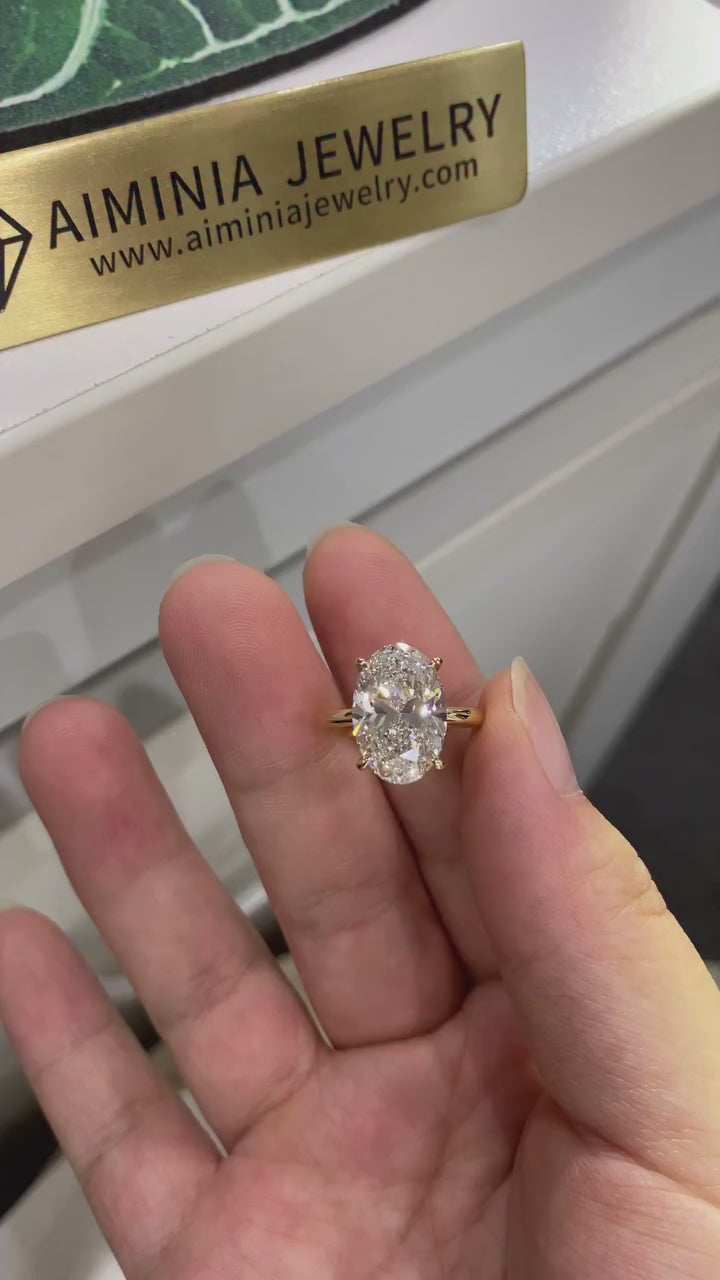 Simple Oval Cut Solitaire Engagement Ring