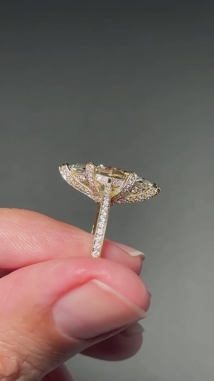 Exquisite Marquise Cut Sterling Silver Engagement Ring