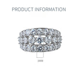 Stunning 3 Rows Sterling Silver Band