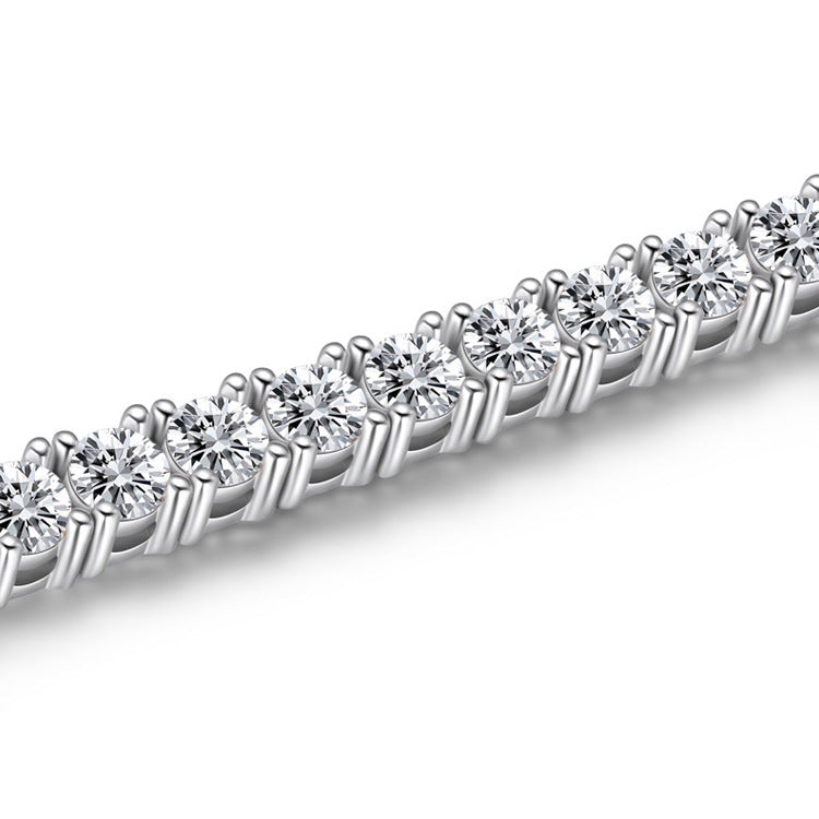 Shinning Classic 4mm Tennis Bracelet Moissanite In Sterling Silver