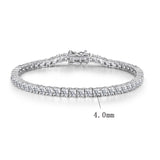 Shinning Classic 4mm Tennis Bracelet Moissanite In Sterling Silver