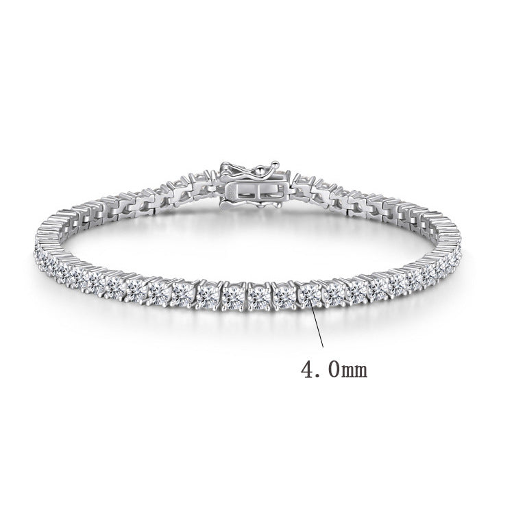 Shinning Classic 4mm Tennis Bracelet Moissanite In Sterling Silver