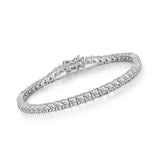 Shinning Classic 4mm Tennis Bracelet Moissanite In Sterling Silver