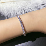 Shinning Classic 4mm Tennis Bracelet Moissanite In Sterling Silver