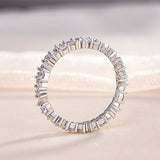 Marquise Cut & Round Cut Crossed Wedding Band In Sterling Silver