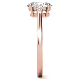 Oval Cut and Pear 3-Stone Sterling Silver Engagement Ring