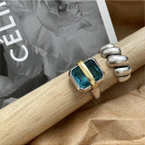 Retro INS Style Square Adjustable Open Rings