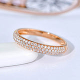 Exclusive 3 Rows Round Cut Half-Eternity Sterling Silver Wedding Band