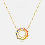 Special Sunflower Design Silver Necklace