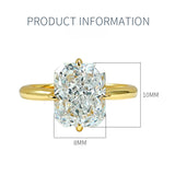 Radiant Cut Sterling Silver Solitaire Engagement Ring in Golden Tone