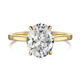 Oval Cut Solitaire Engagement Ring In Sterling Silver