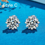 Exquisite Moissanite Stud Earrings In Sterling Silver