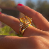 Stunning Yellow Radiant Cut 2 Pcs Bridal Set