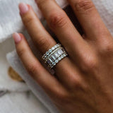 Luxury 4pcs Stackable Wedding Band Set In Sterling Silver