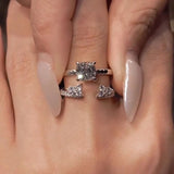 Elegant 2PCS Cushion Cut Bridal Set In Sterling Silver