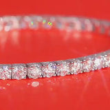Classic Round Cut Moissanite Sterling Silver Tennis Bracelet