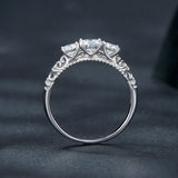 Stunning Three Stone Moissanite Sterling Silver Band