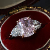 Pink Cushion Cut Engagement Ring